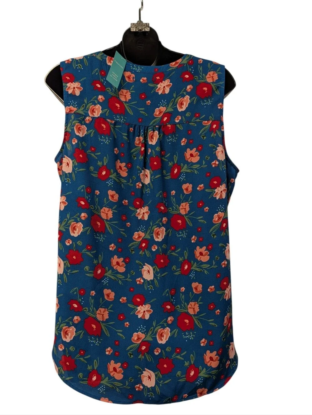Maurices Size L Multicolor Floral Sleeveless V-Neck Blouse Top Poly NWT - Picture 2 of 7